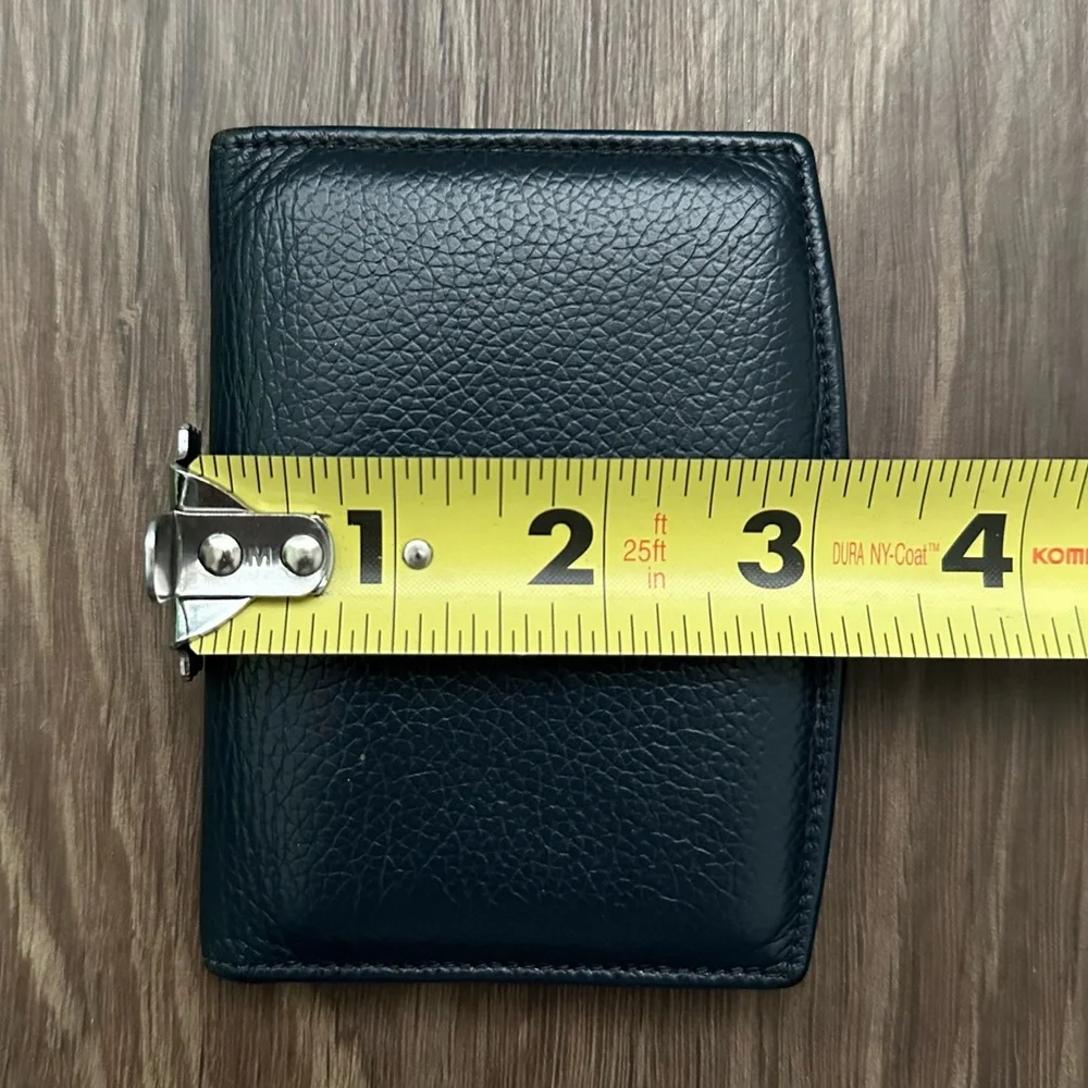Coach Navy Blue Leather Pocket Organizer Bifold Wallet